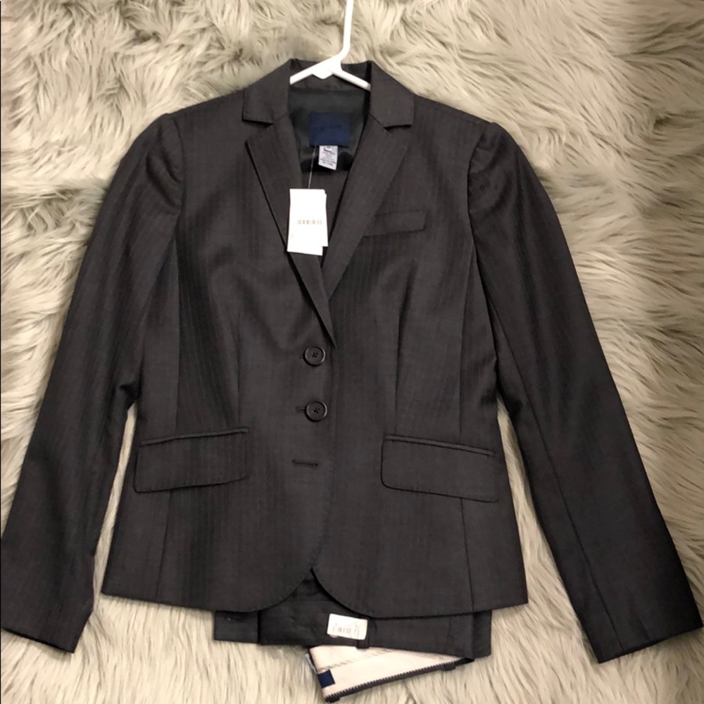 NWT J. Crew charcoal pinstripe suit